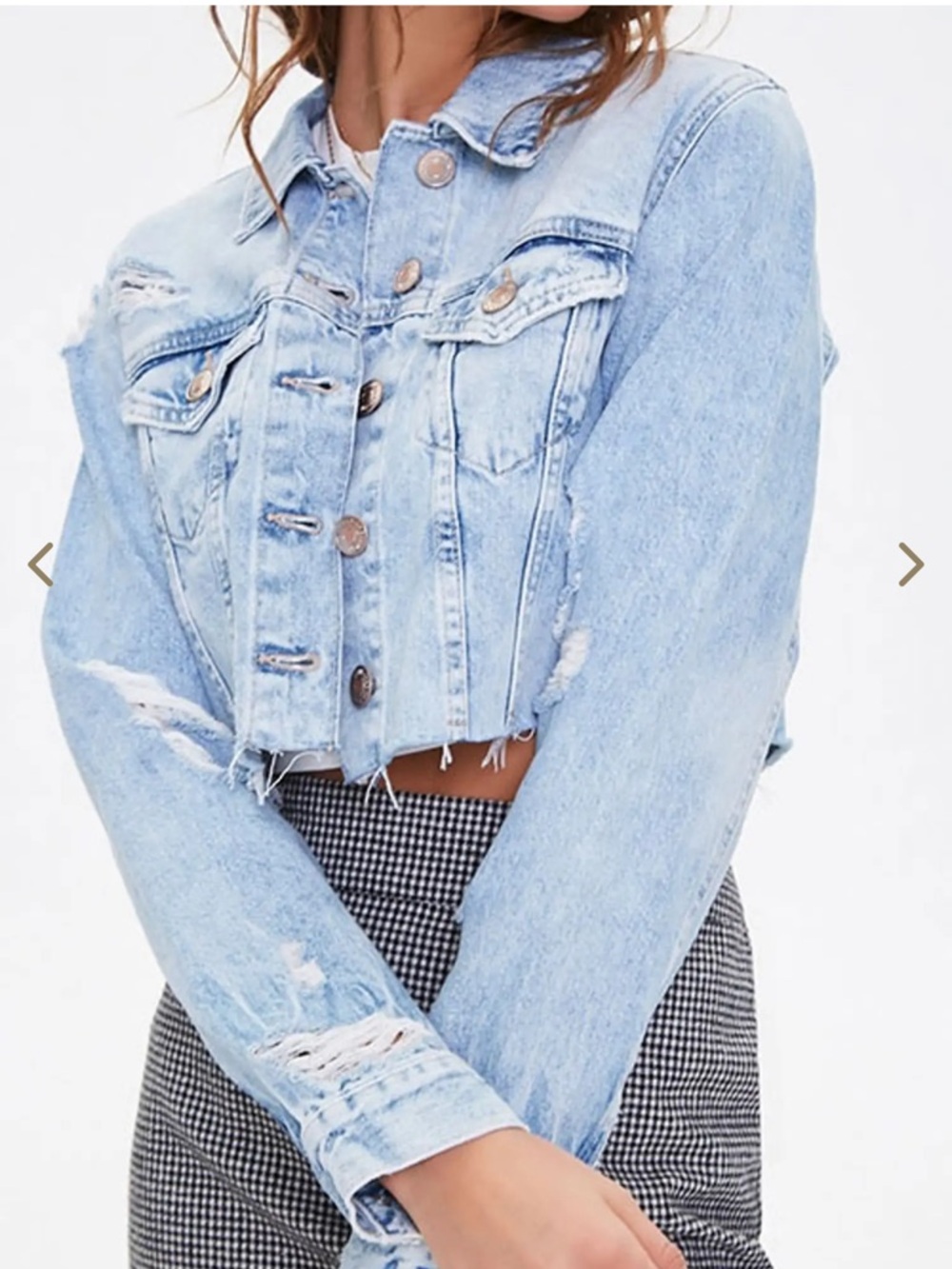 Forever 21 Light Blue Denim Jacket with Button Front